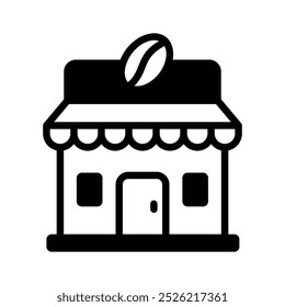 A coffee shop icon showing a cafe or store where coffee and other beverages are served.