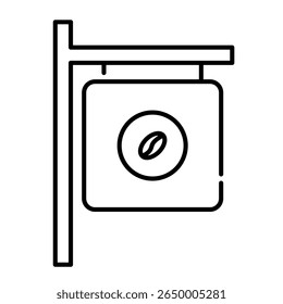 Coffee shop icon. signboard, cafe, signage, shop, board, espresso, display, brew