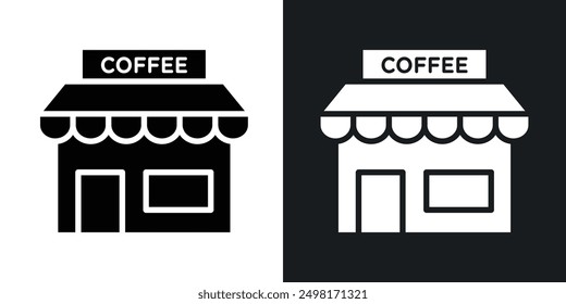 Coffee shop icon in solid style