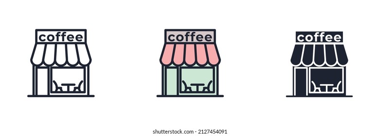 coffee shop icon symbol template for graphic and web design collection logo vector illustration