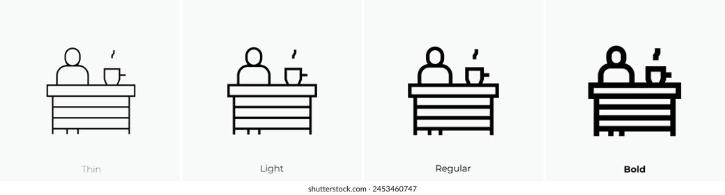 coffee shop icon. Thin, Light Regular And Bold style design isolated on white background