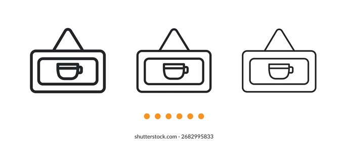 Icono de la cafetería. Vector de icono de línea delgada