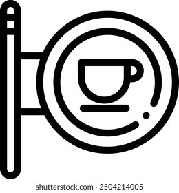coffee shop icon. Thin Linear Style Design Isolated On White Background