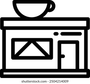 coffee shop icon. Thin Linear Style Design Isolated On White Background