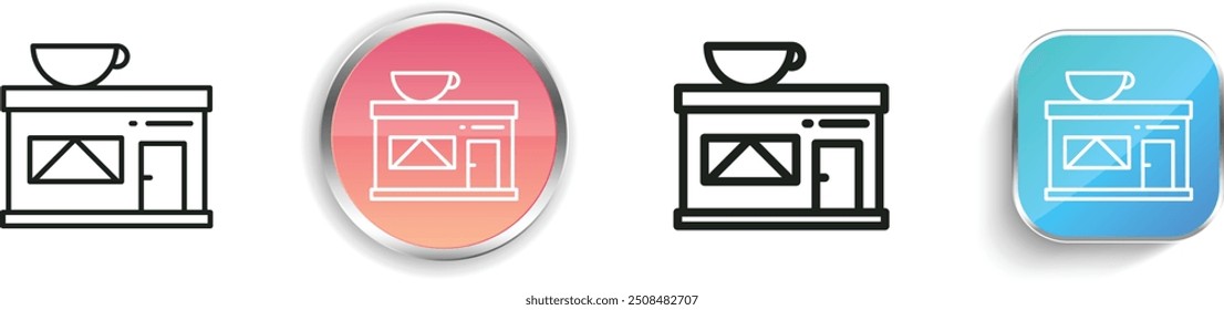 coffee shop icon. Thin Linear, Regular and Button Style Design Isolated On White Background