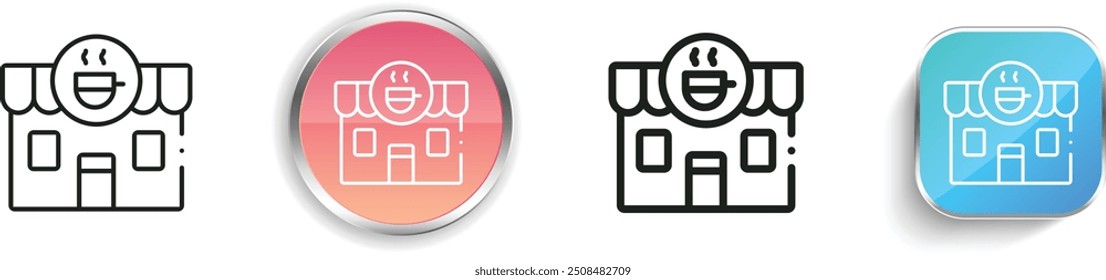 coffee shop icon. Thin Linear, Regular and Button Style Design Isolated On White Background