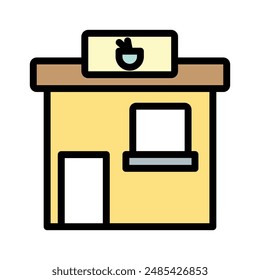Coffee shop icon, vector illustration, filled style, best used for web