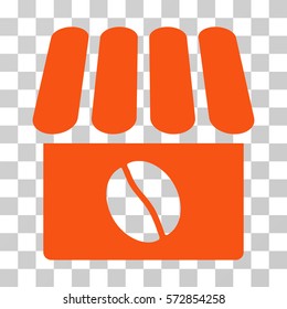 Coffee Shop icon. Vector illustration style is flat iconic symbol, orange color, transparent background. Designed for web and software interfaces.