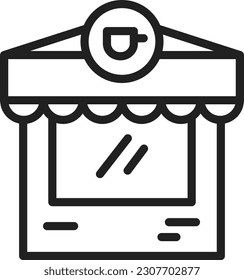 Imagen vectorial del icono de Coffee Shop. Adecuado para aplicaciones web móviles y medios de impresión.