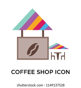 Coffee shop icon vector isolated on white background for your web and mobile app design, Coffee shop logo concept