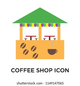 Coffee shop icon vector isolated on white background for your web and mobile app design, Coffee shop logo concept