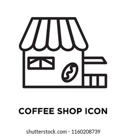 Coffee shop icon vector isolated on white background, Coffee shop transparent sign , linear symbol and stroke design elements in outline style