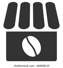 Coffee Shop icon. Vector style is flat iconic symbol with rounded angles, gray color, white background.