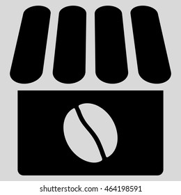 Coffee Shop icon. Vector style is flat iconic symbol with rounded angles, black color, light gray background.
