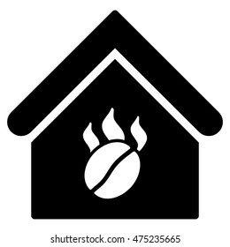 Coffee Shop icon. Vector style is flat iconic symbol, black color, white background.