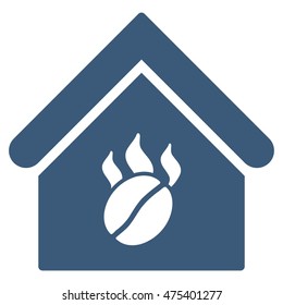 Coffee Shop icon. Vector style is flat iconic symbol, blue color, white background.