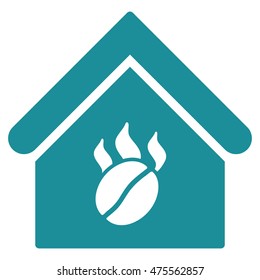 Coffee Shop icon. Vector style is flat iconic symbol, soft blue color, white background.