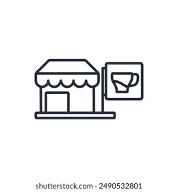 Coffee shop icon. vector.Editable stroke.linear style sign for use web design,logo.Symbol illustration.