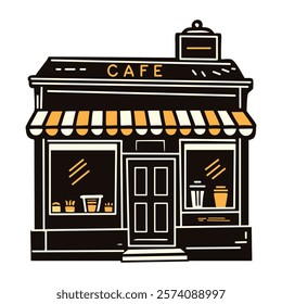 Coffee shop icon in vintage style