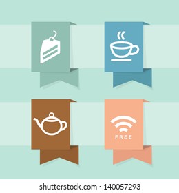 Coffee shop icons design, vector