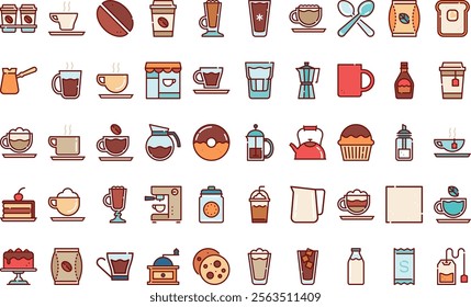 Coffee shop icons High-Quality Vector Icons Collection with Editable Stroke. Ideal for Professional and Creative Projects.