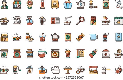 Coffee shop icons High-Quality Vector Icons Collection with Editable Stroke. Ideal for Professional and Creative Projects.