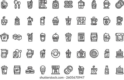 Coffee shop icons High-Quality Vector Icons Collection with Editable Stroke. Ideal for Professional and Creative Projects