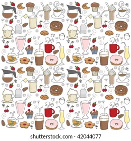 coffee shop icons pattern