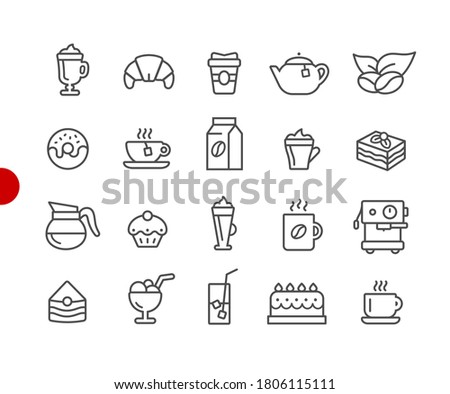 Coffee Shop Icons - Red Point Series - Vector line icons for your digital or print projects.