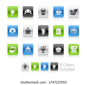 Coffee Shop Icons - Die Vektordatei enthält 4 Farbversionen für jedes Icon in verschiedenen Ebenen.