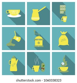 coffee shop illustration design elements vintage vector