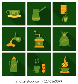 coffee shop illustration design elements vintage vector