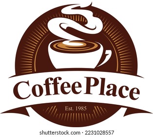 coffee shop illustration design elements vintage vector