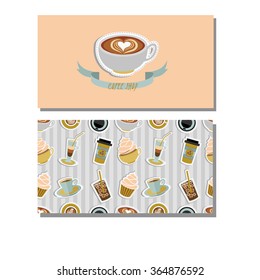 Coffee shop illustration design elements vintage vector.