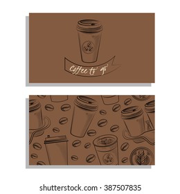 Coffee shop illustration design elements vintage vector.