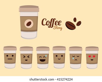 coffee shop illustration design elements vintage vector
