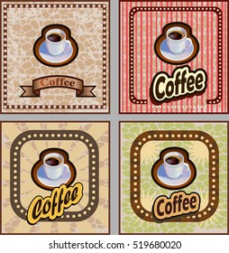 coffee shop illustration design elements vintage vector