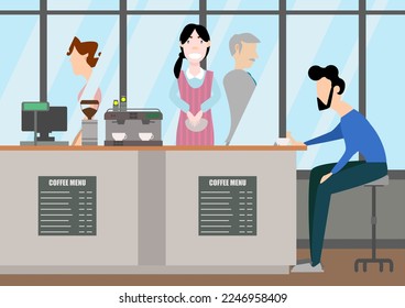 coffee shop illustration flat design victor