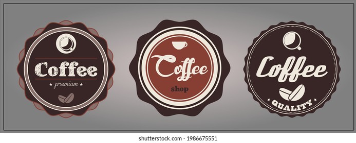  coffee shop illustration logo design elements vintage vector
