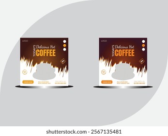  coffee shop Instagram microblog carousel post. Editable social media carousel post for coffee and drinks