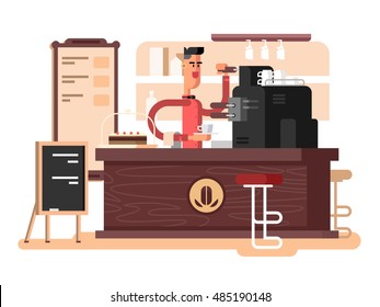 Interior de la cafetería