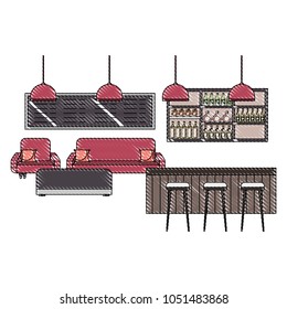 coffee shop interior counter stools sofa menu