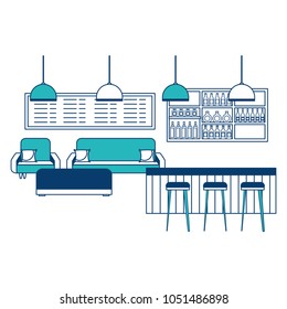 coffee shop interior counter stools sofa menu