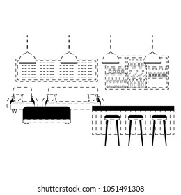 coffee shop interior counter stools sofa menu