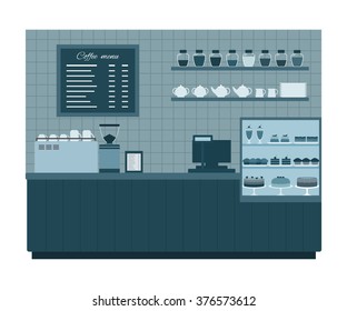 Coffee shop interior .Vector illustration