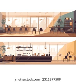Innere Vektorgrafik des Kaffeehauses einzeln