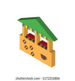 Coffee shop isometric left top view 3D icon