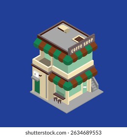 design de ilustração de vetor isométrico para cafeteria