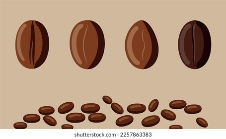 Plantilla de la etiqueta de la cafetería. Silueta dibujada a mano con granos de café. Icono simple de semillas de café. Vector