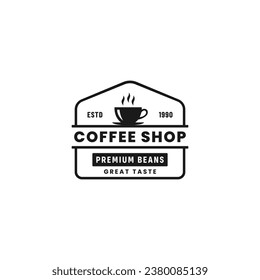 Coffee shop label or Coffee shop logo vector isolated in flat style. Coffee shop label for product packaging design element. Coffee shop logo for packaging design element.